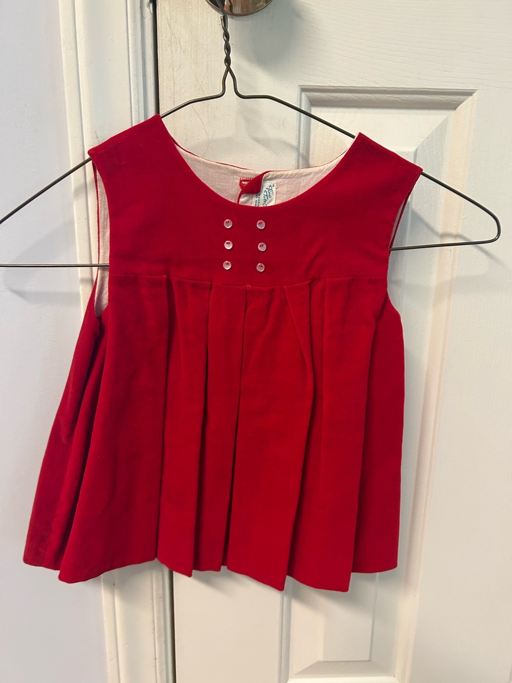 Vintage red velvet girls dress. Size 18 Months